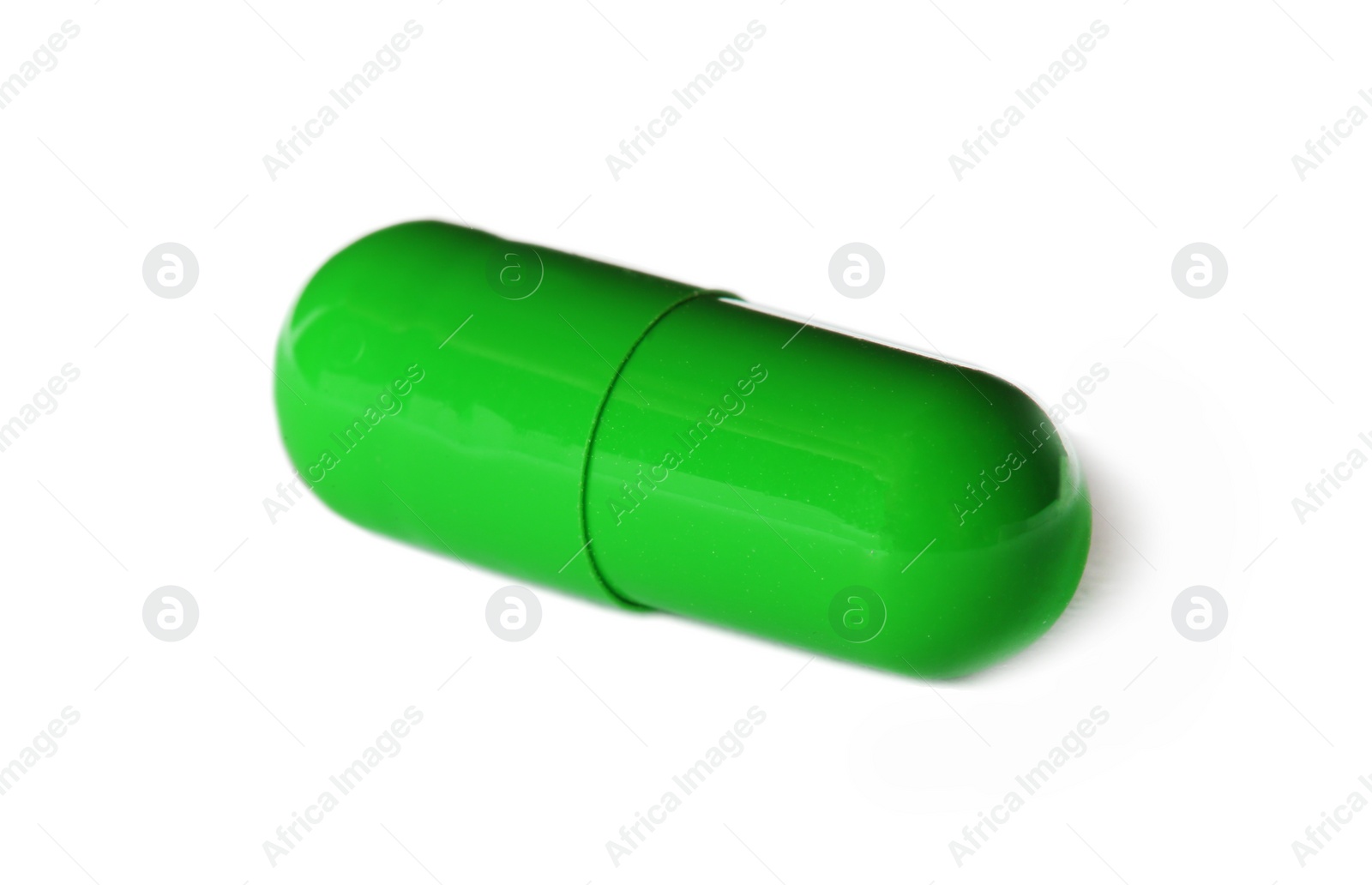 Photo of Color pill isolated on white. Medical treatment