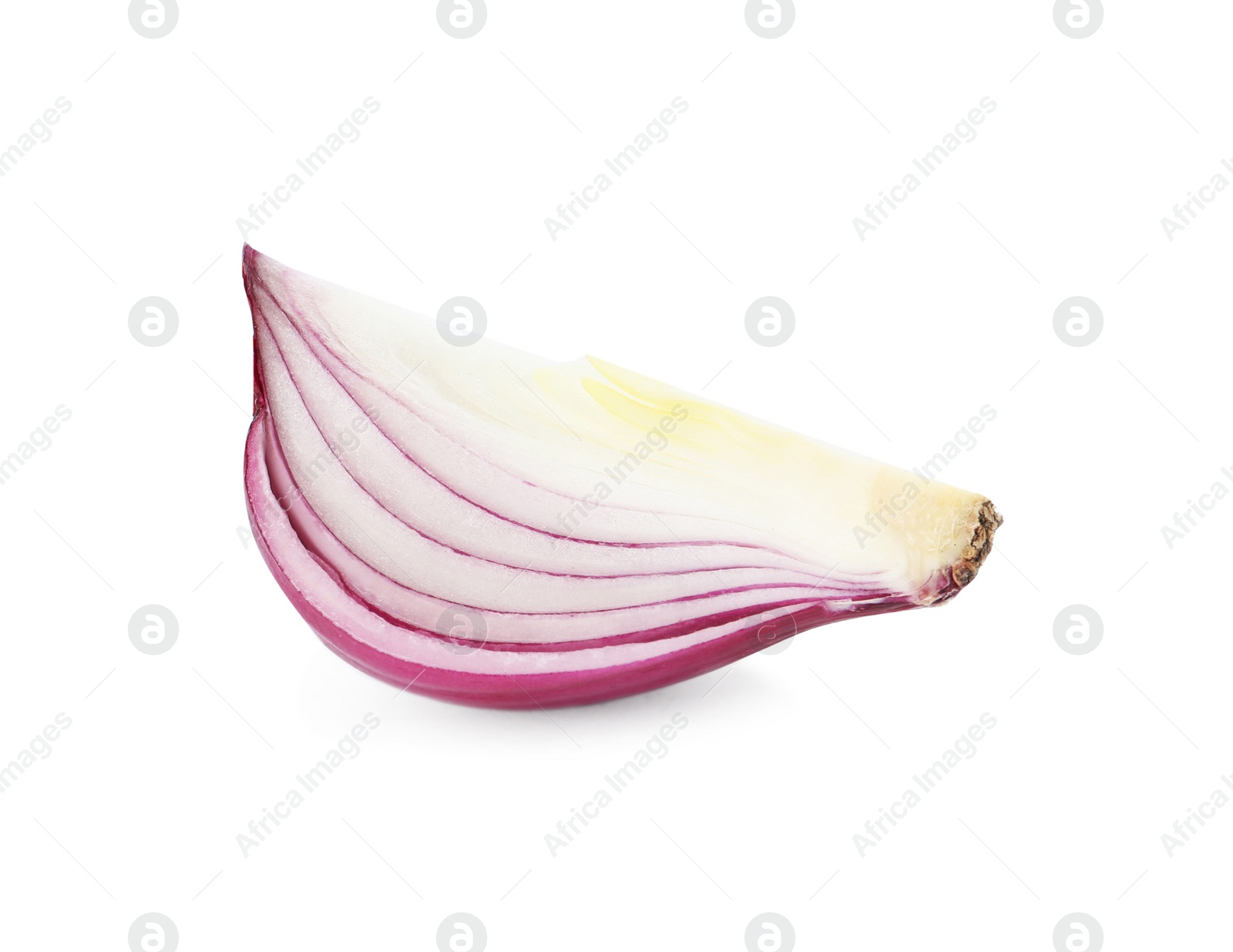 Photo of Fresh cut red onion isolated on white