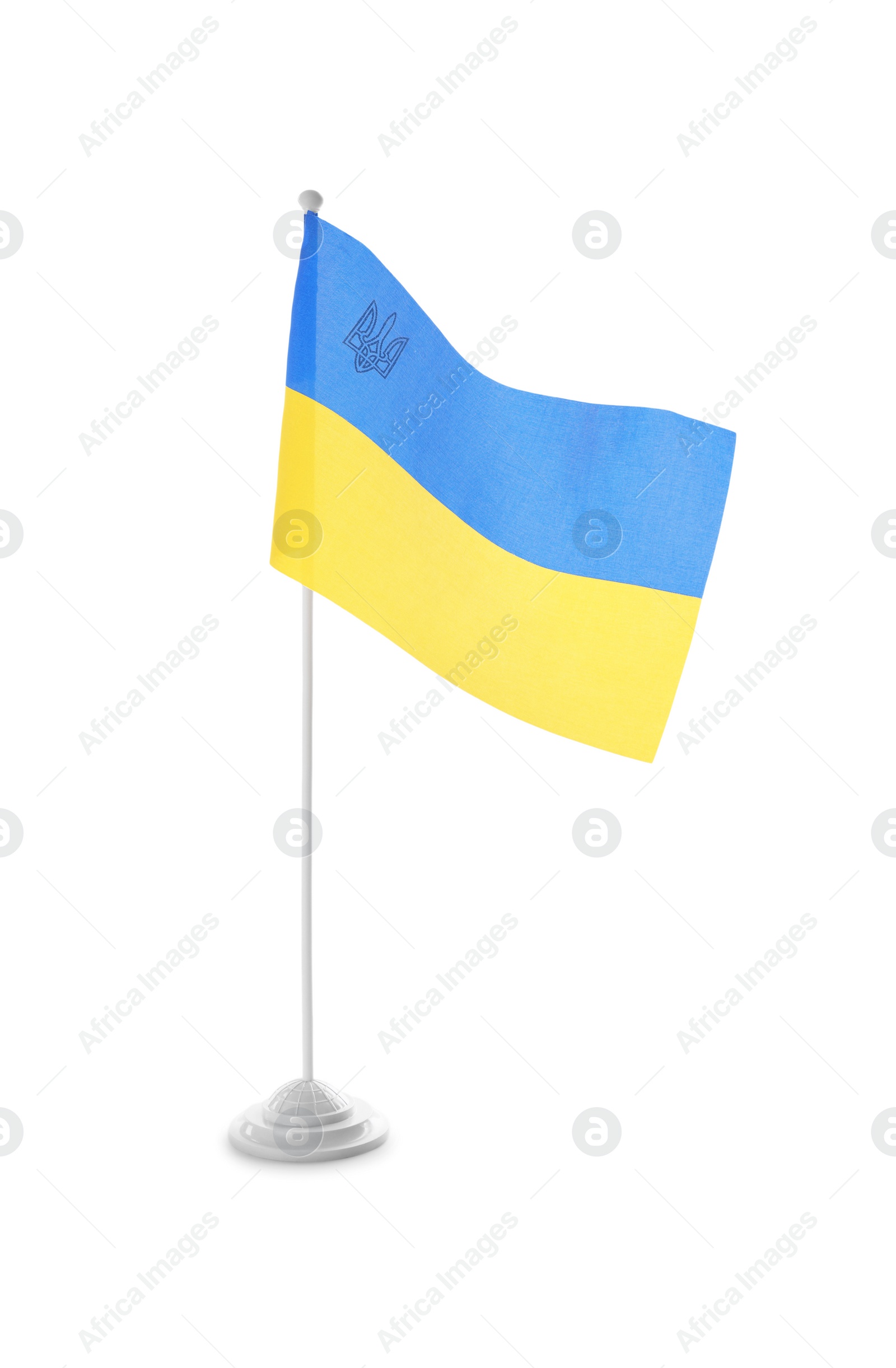 Photo of National flag of Ukraine isolated on white