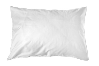 Photo of Blank soft pillow on white background