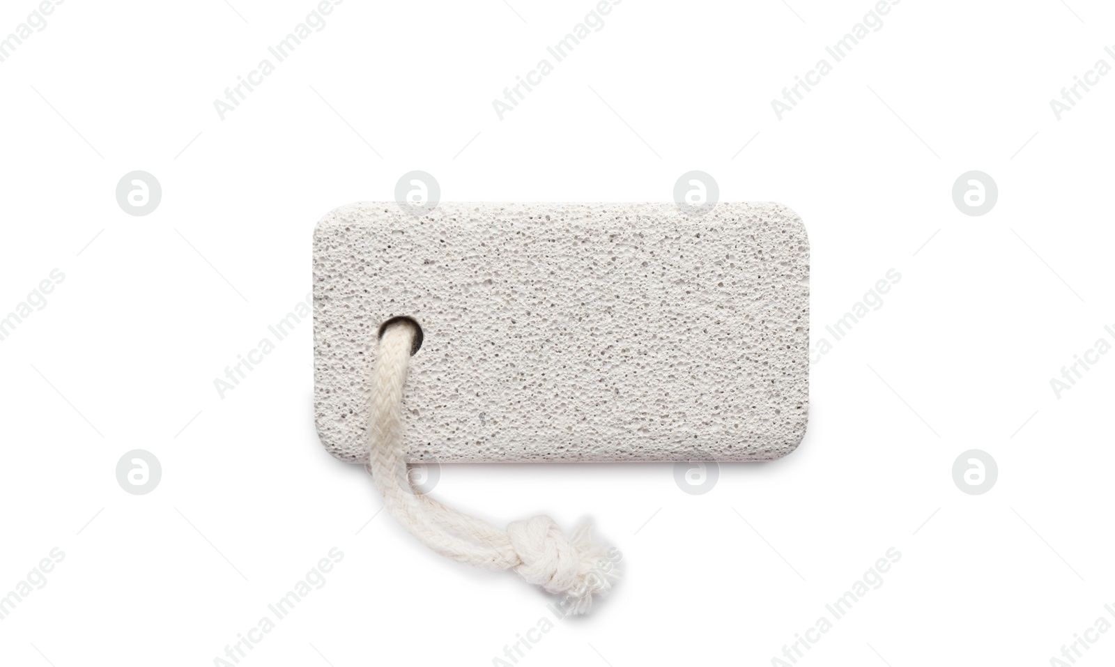 Photo of Pumice stone isolated on white, top view. Pedicure tool