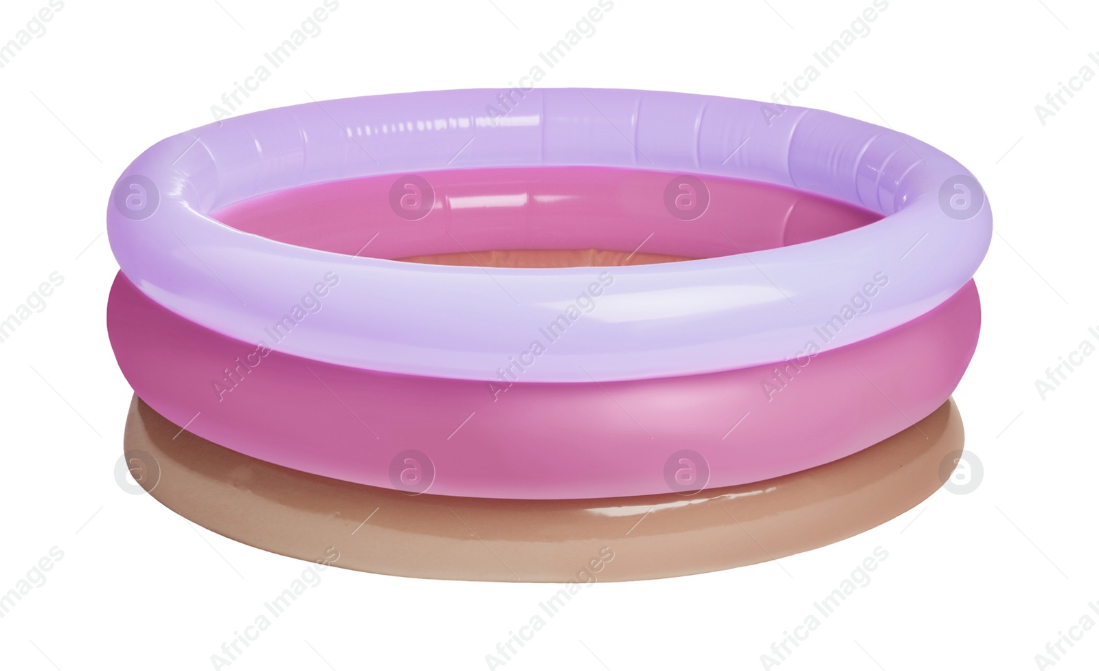 Image of Colorful inflatable rubber pool on white background