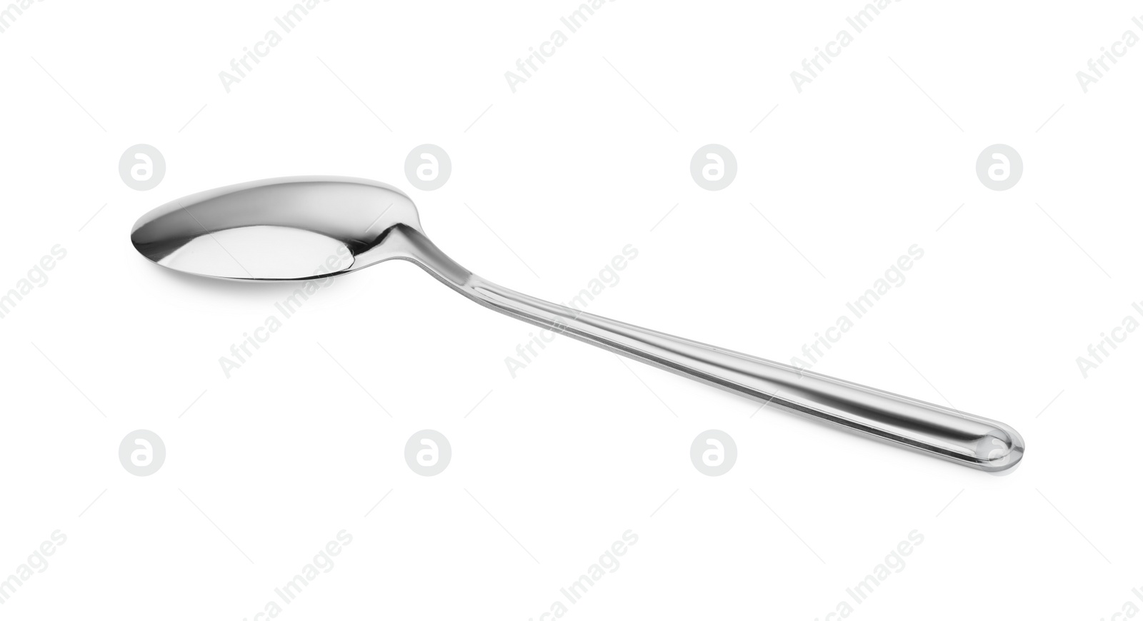 Photo of One new clean spoon isolated on white