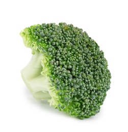 Photo of Fresh green broccoli on white background. Organic food