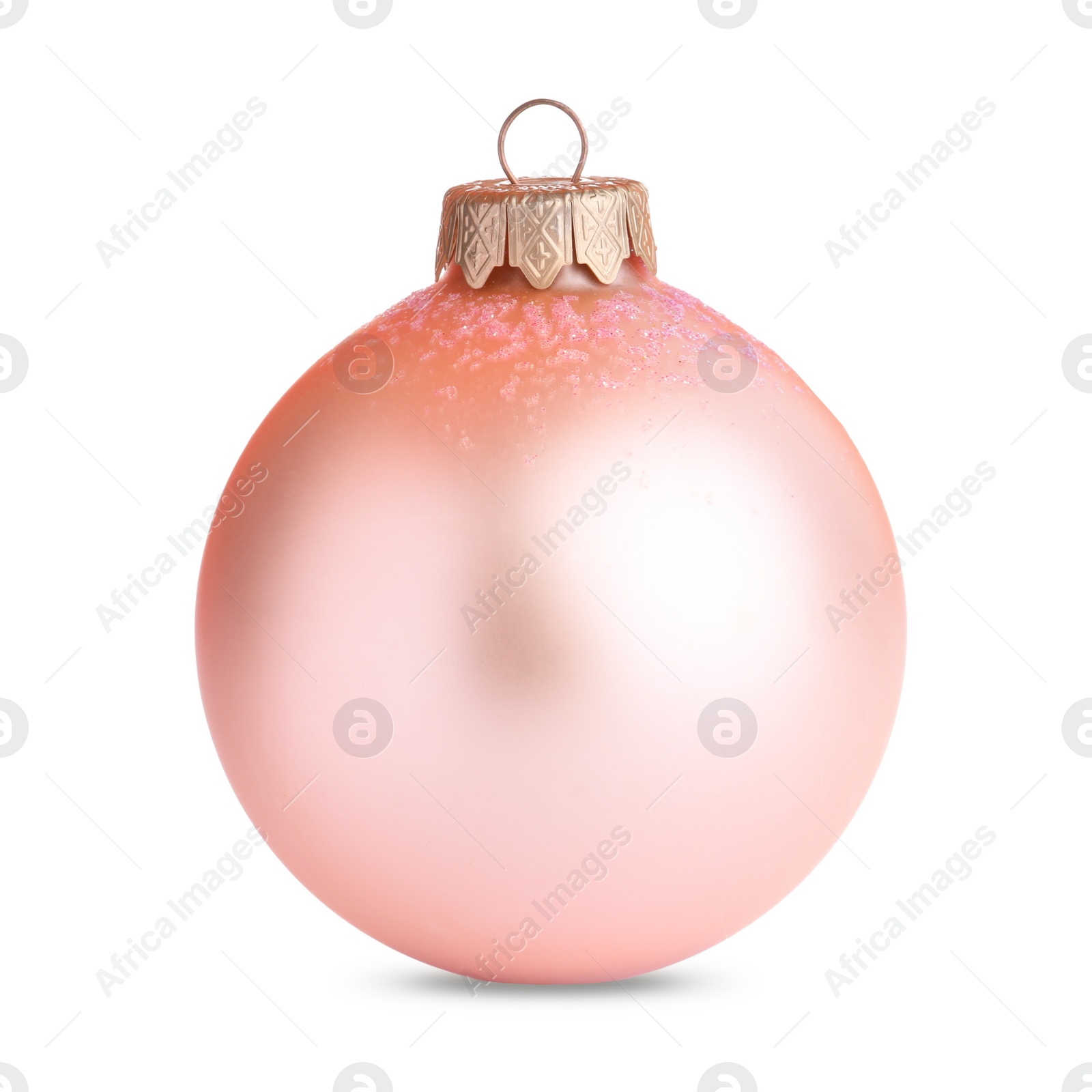 Photo of Beautiful pink Christmas ball isolated on white