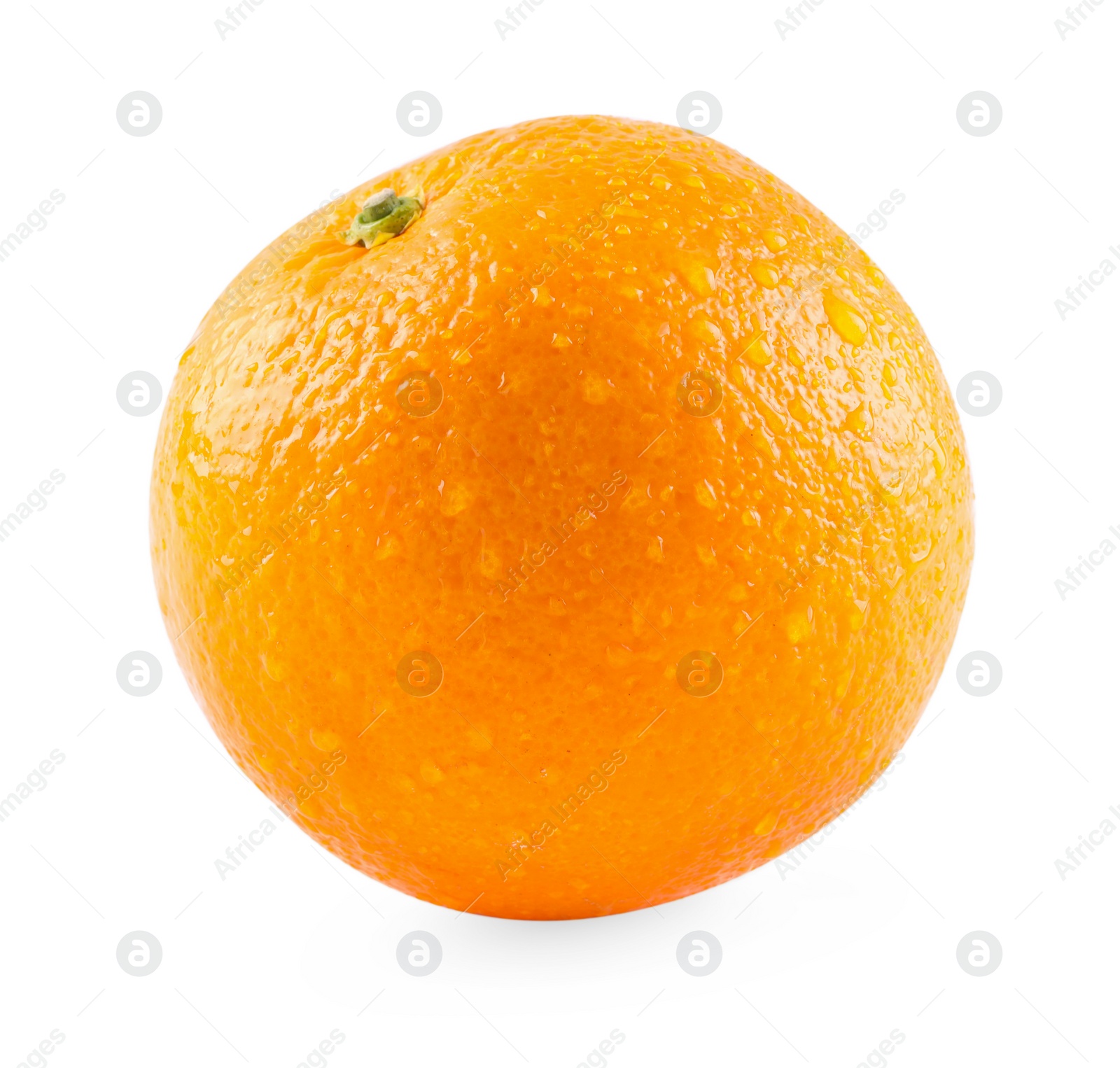 Photo of One whole ripe orange isolated on white