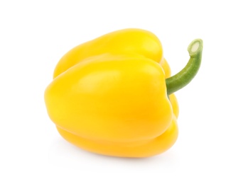 Ripe yellow bell pepper isolated on white