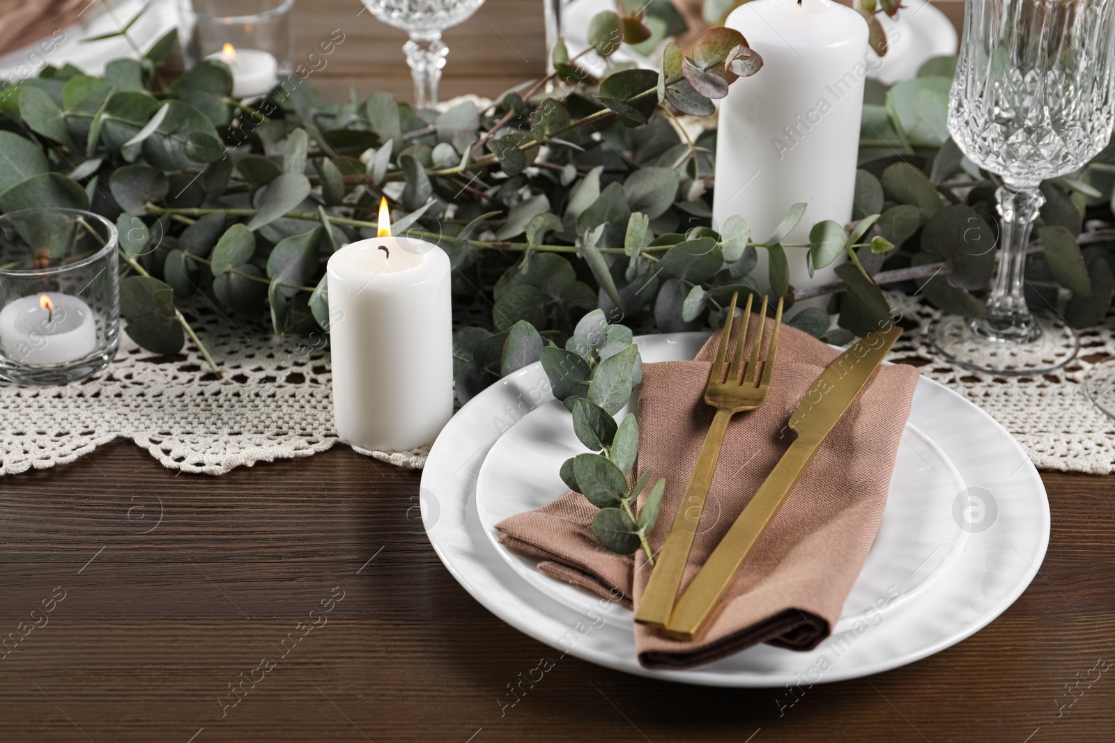 Photo of Stylish elegant table setting for festive dinner