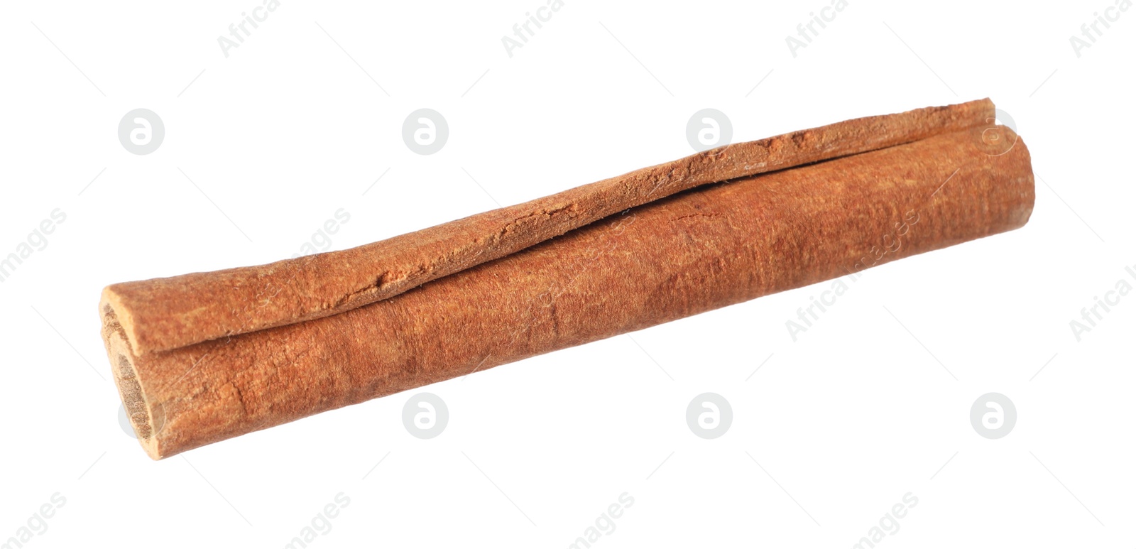 Photo of One aromatic cinnamon stick isolated on white