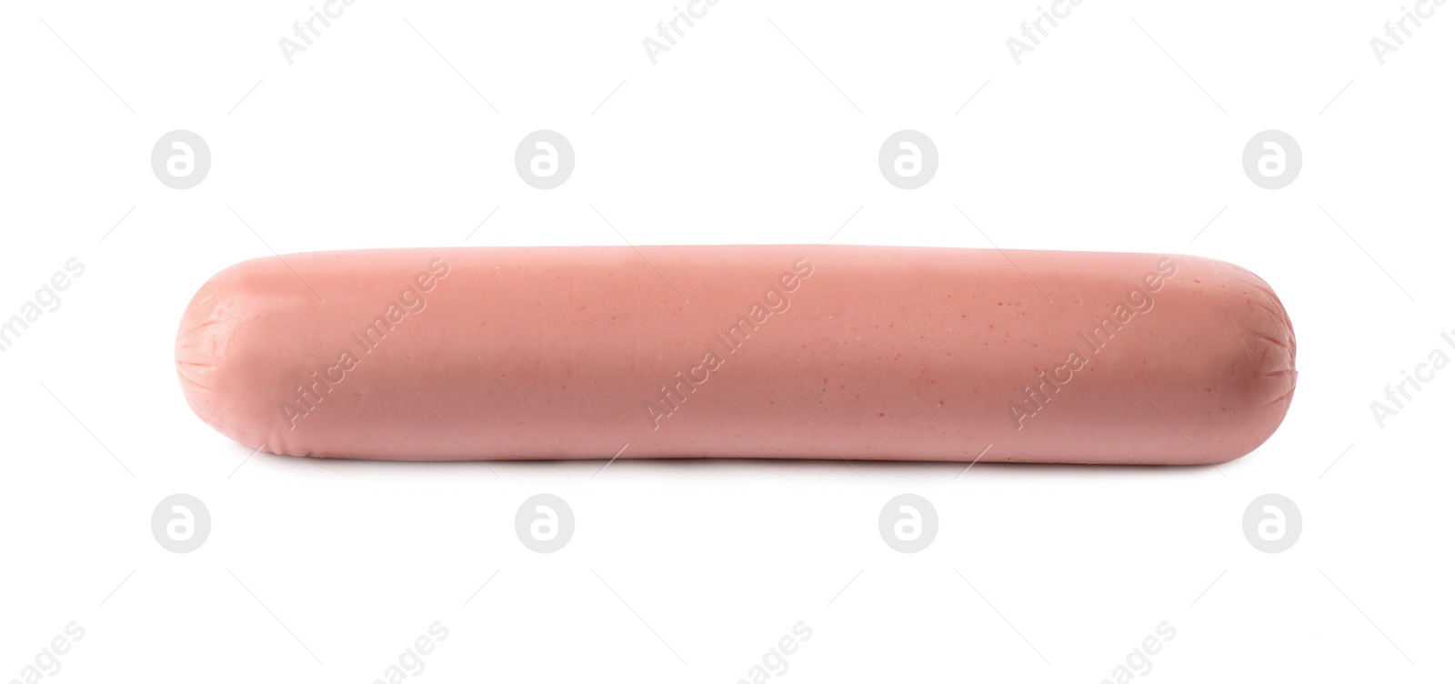 Photo of Tasty sausage on white background. Meat product