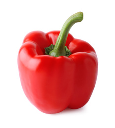 Photo of Ripe red bell pepper isolated on white