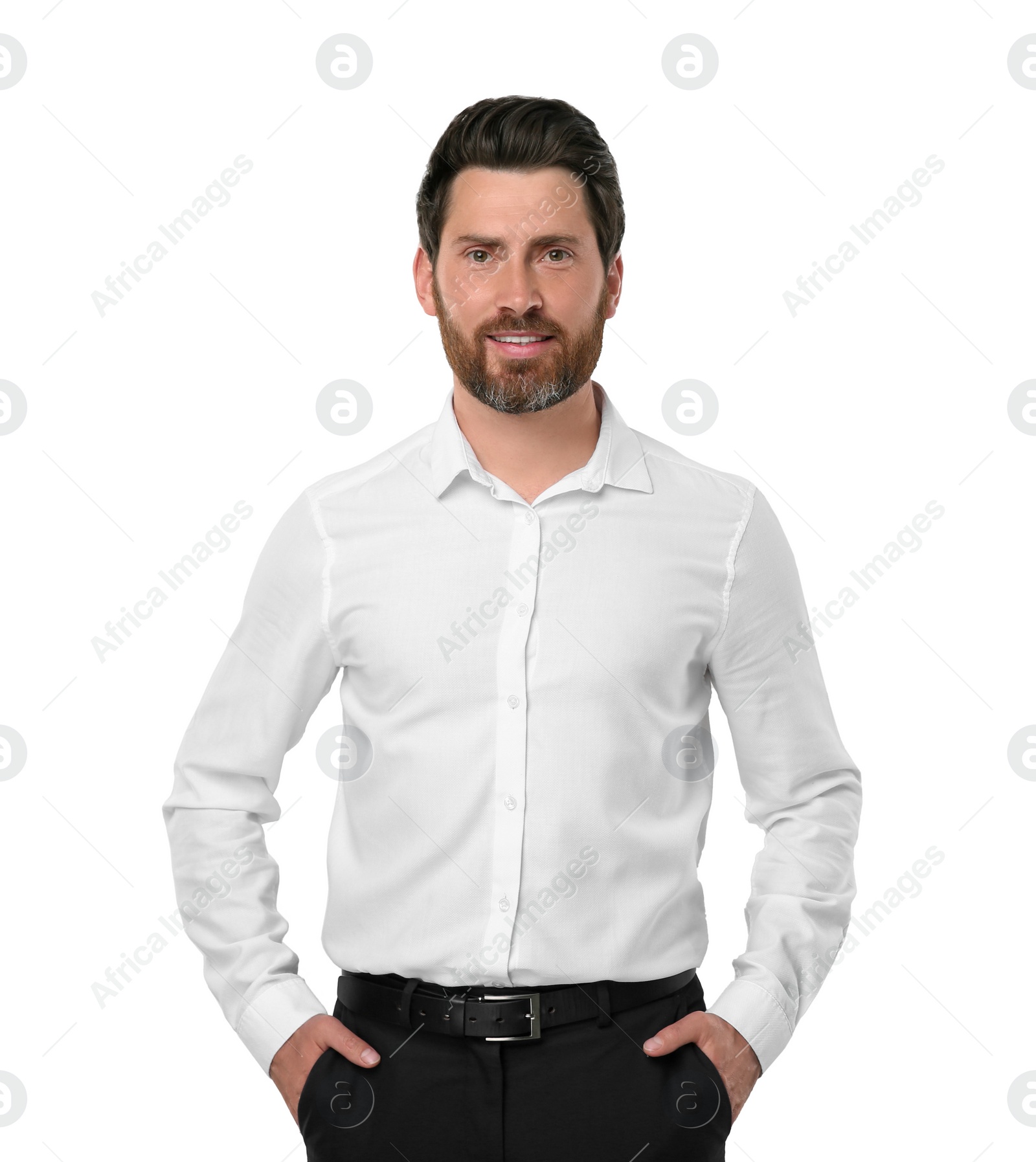 Image of Portrait of handsome man isolated on white