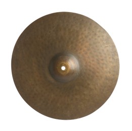 Photo of Cymbal isolated on white. Percussion musical instrument