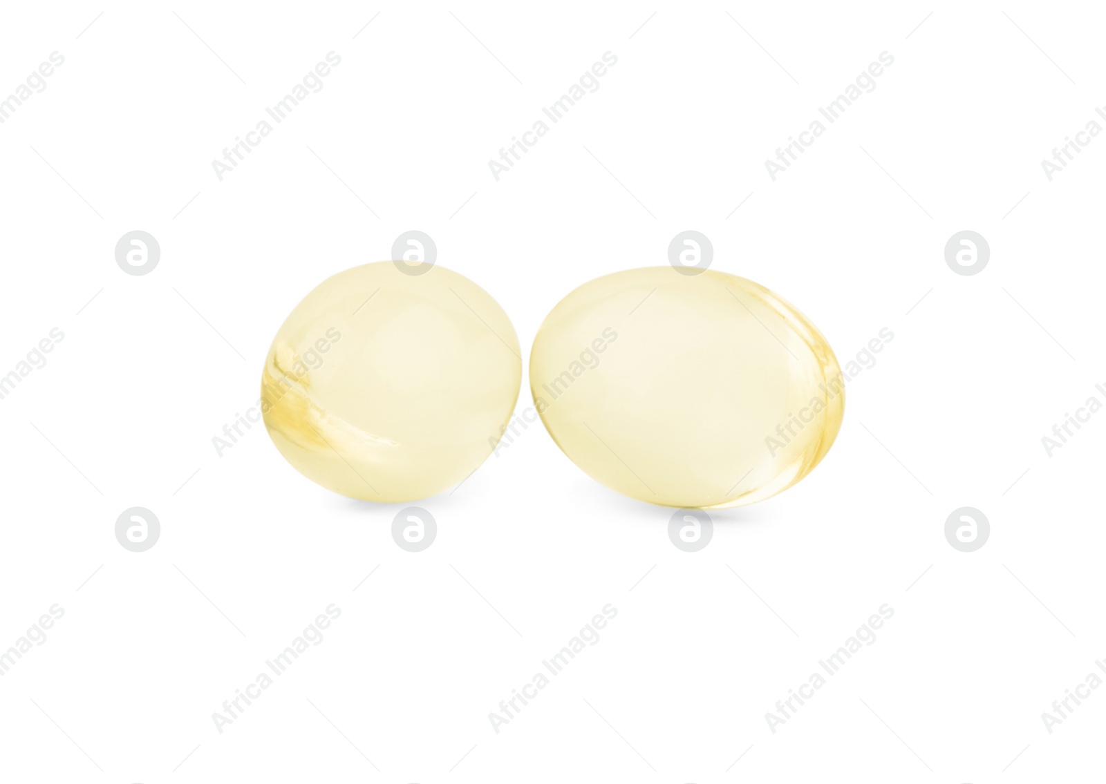Photo of Vitamin capsules isolated on white. Health supplements