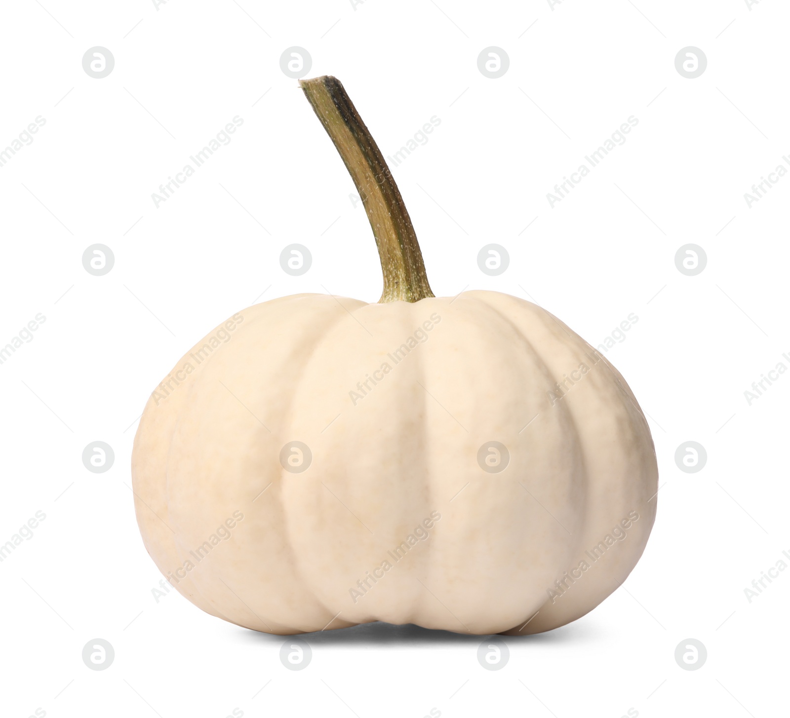 Photo of One ripe beige pumpkin isolated on white