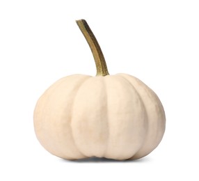 One ripe beige pumpkin isolated on white