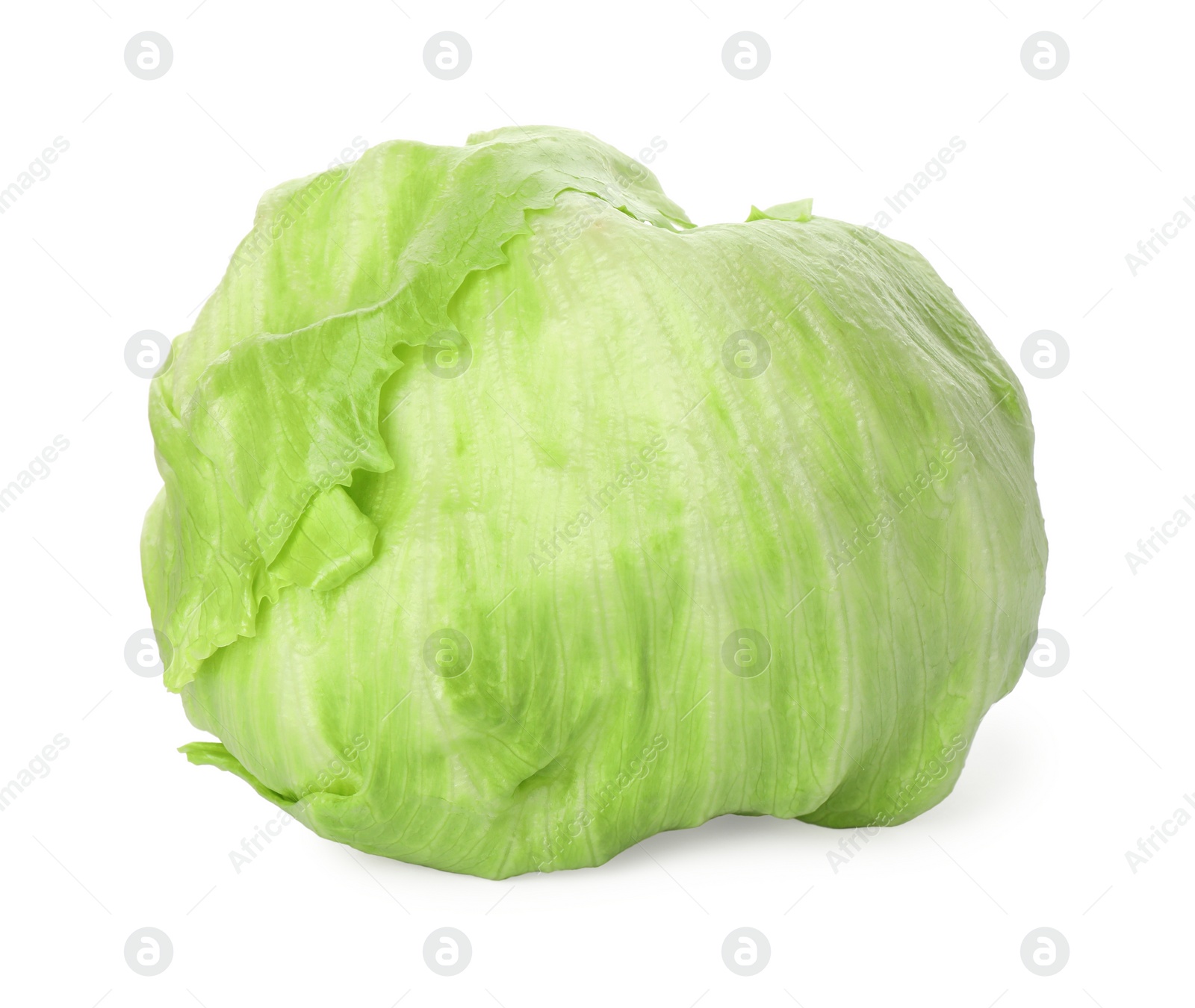 Photo of Fresh green iceberg lettuce isolated on white