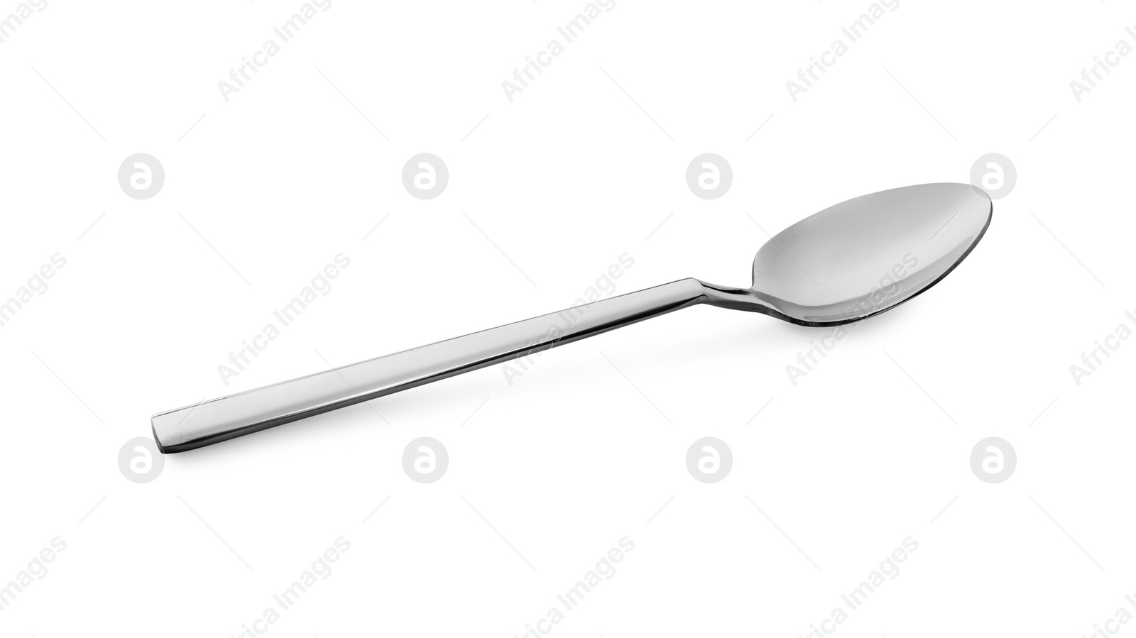 Photo of One clean shiny spoon isolated on white