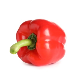 Tasty ripe red bell pepper on white background