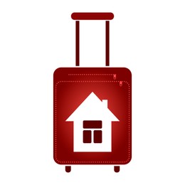 Illustration of Moving concept.  suitcase and house on white background