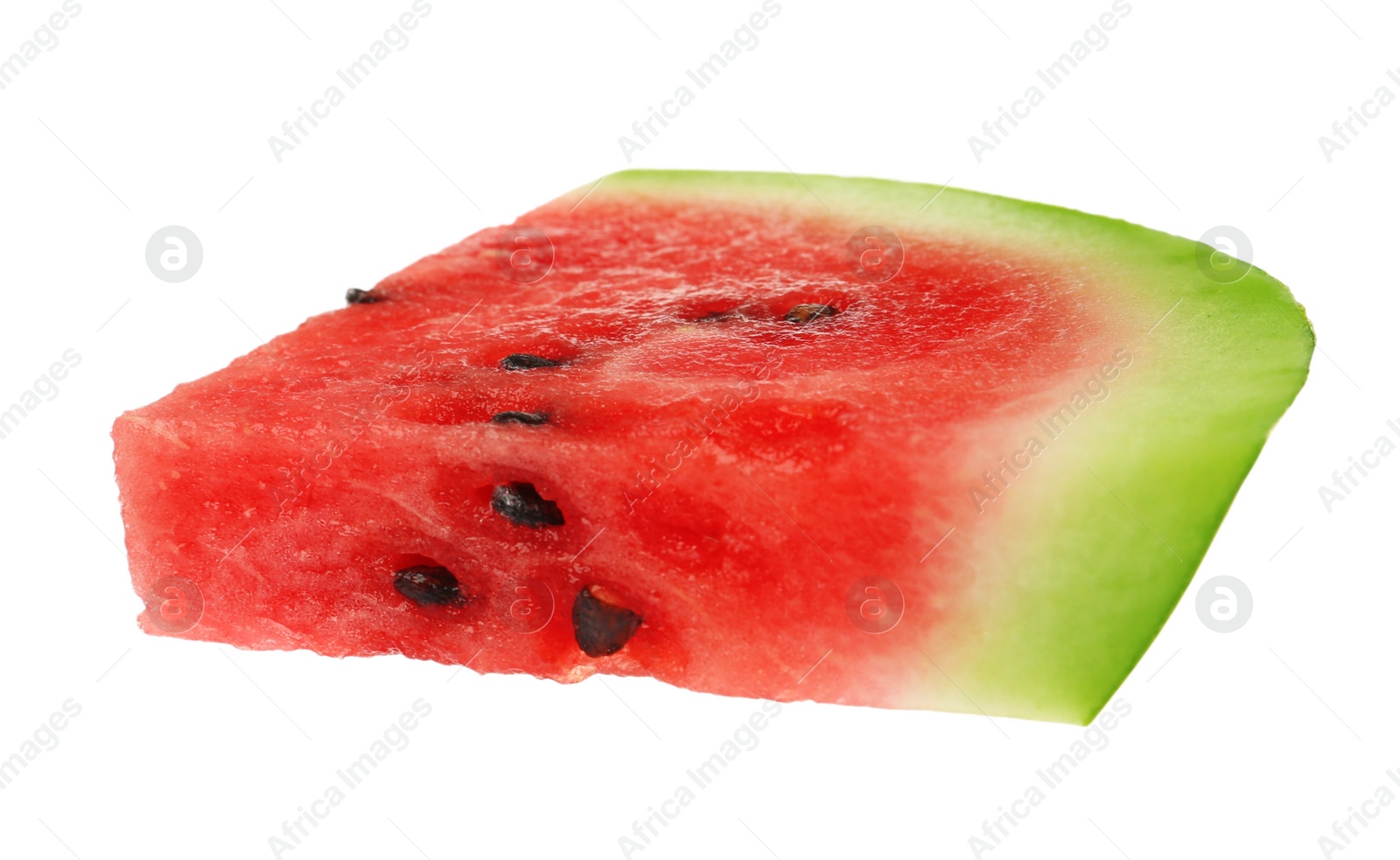 Photo of Slice of delicious ripe watermelon isolated on white