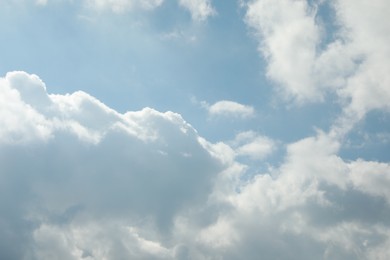 Beautiful view of blue sky with fluffy clouds