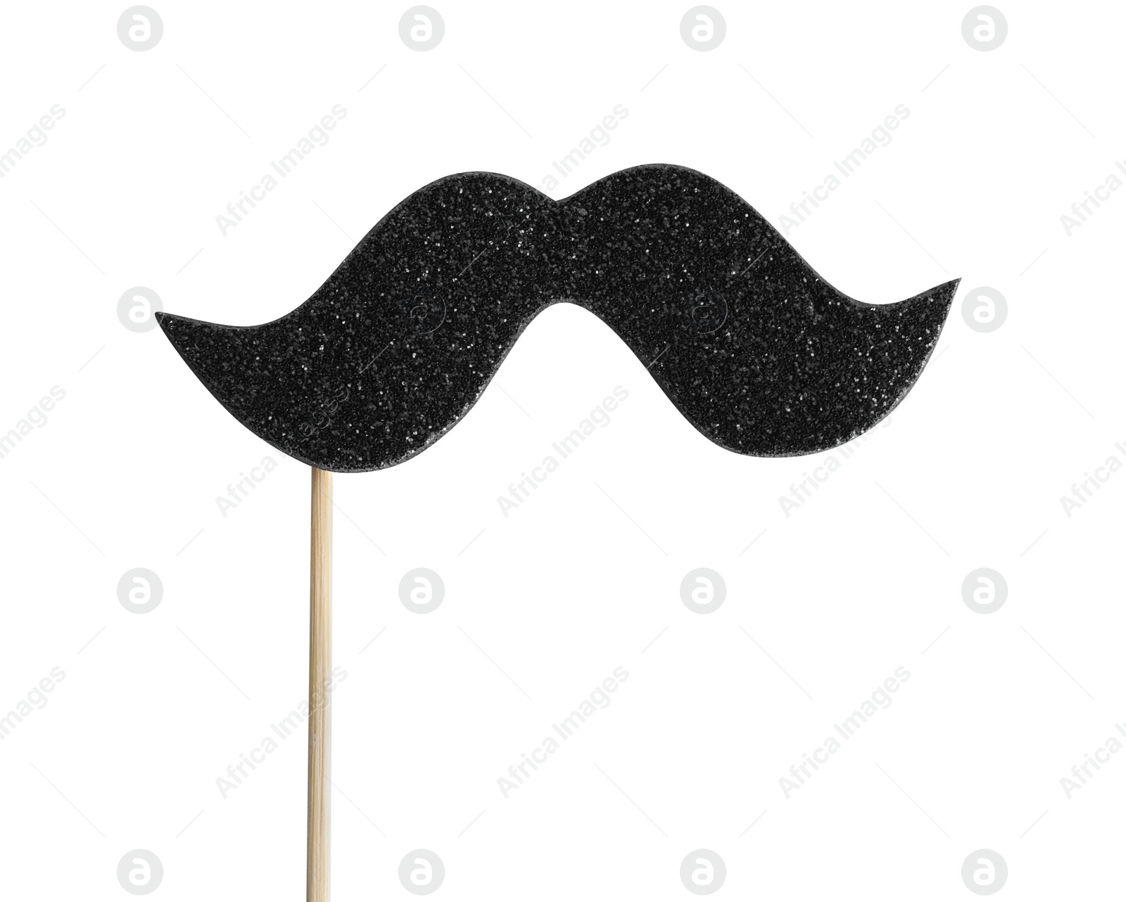 Photo of Fake mustache party prop on white background, top view