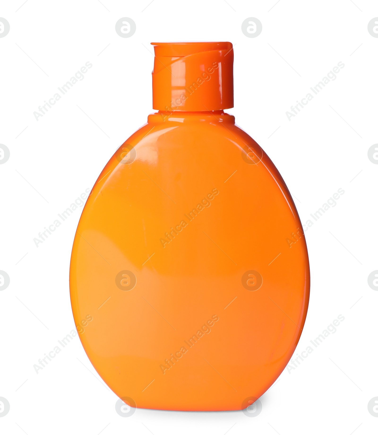 Photo of Bottle with sun protection cream isolated on white