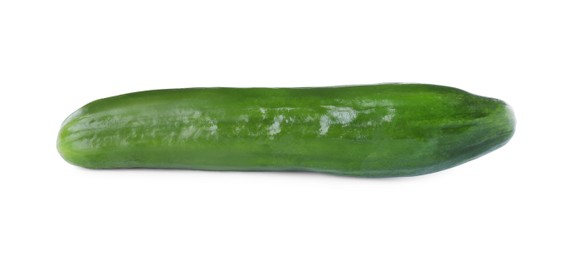 Whole fresh green cucumber isolated on white