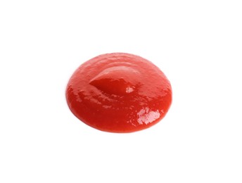 Photo of Tasty ketchup isolated on white. Tomato sauce