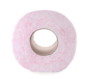 Roll of toilet paper on white background. Personal hygiene