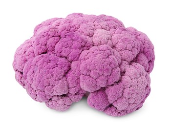 Photo of Fresh raw purple cauliflower isolated on white