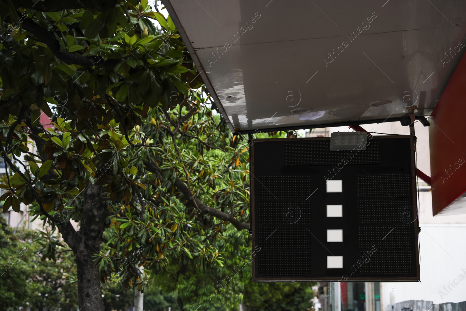 Photo of Board with foreign currency exchange rates outdoors