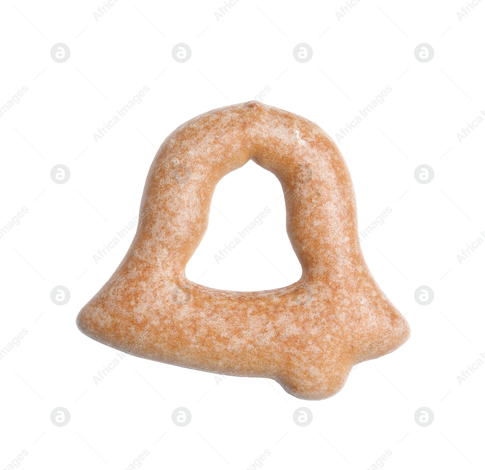 Photo of Delicious homemade bell shaped cookie isolated on white, top view