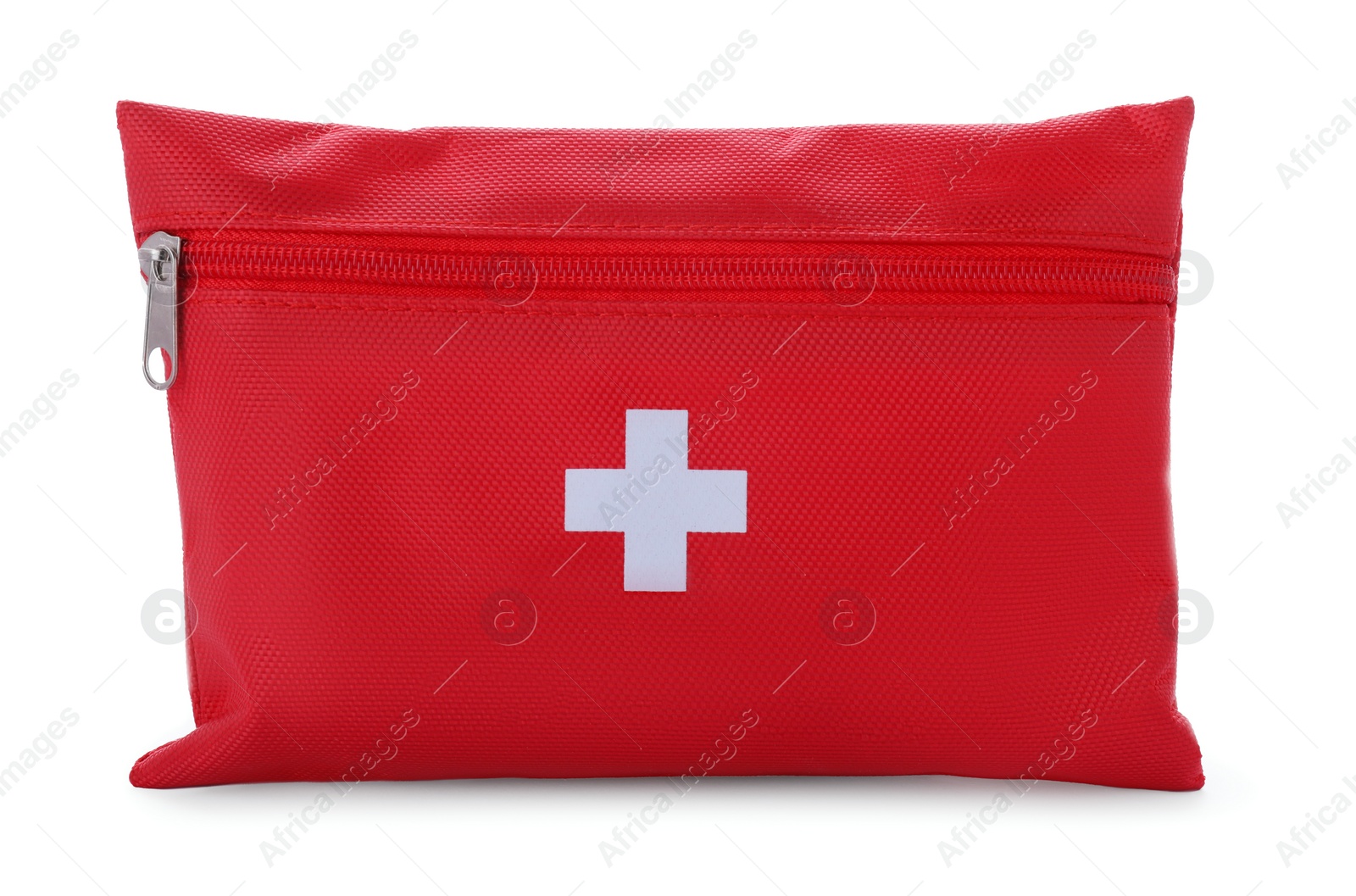 Photo of Red first aid kit isolated on white