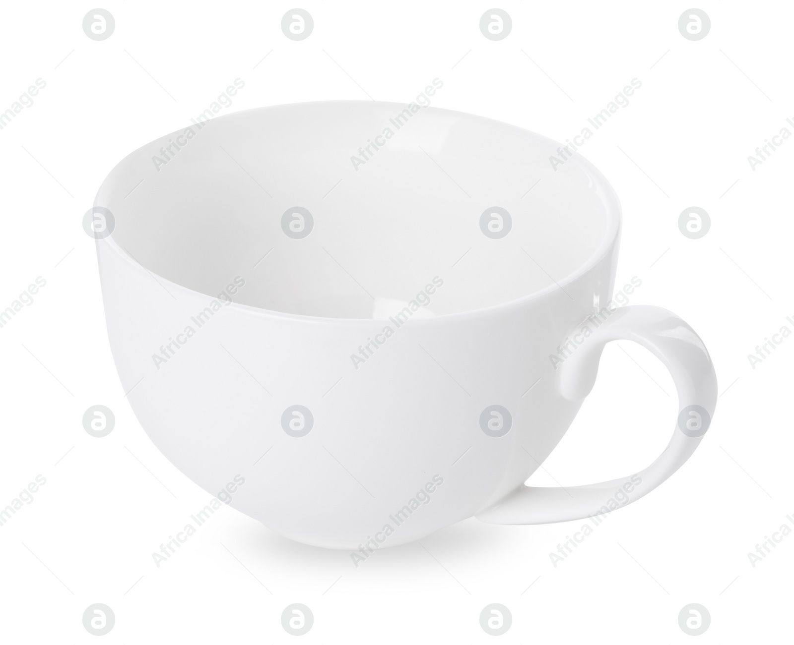 Photo of Ceramic cup isolated on white. Cooking utensil