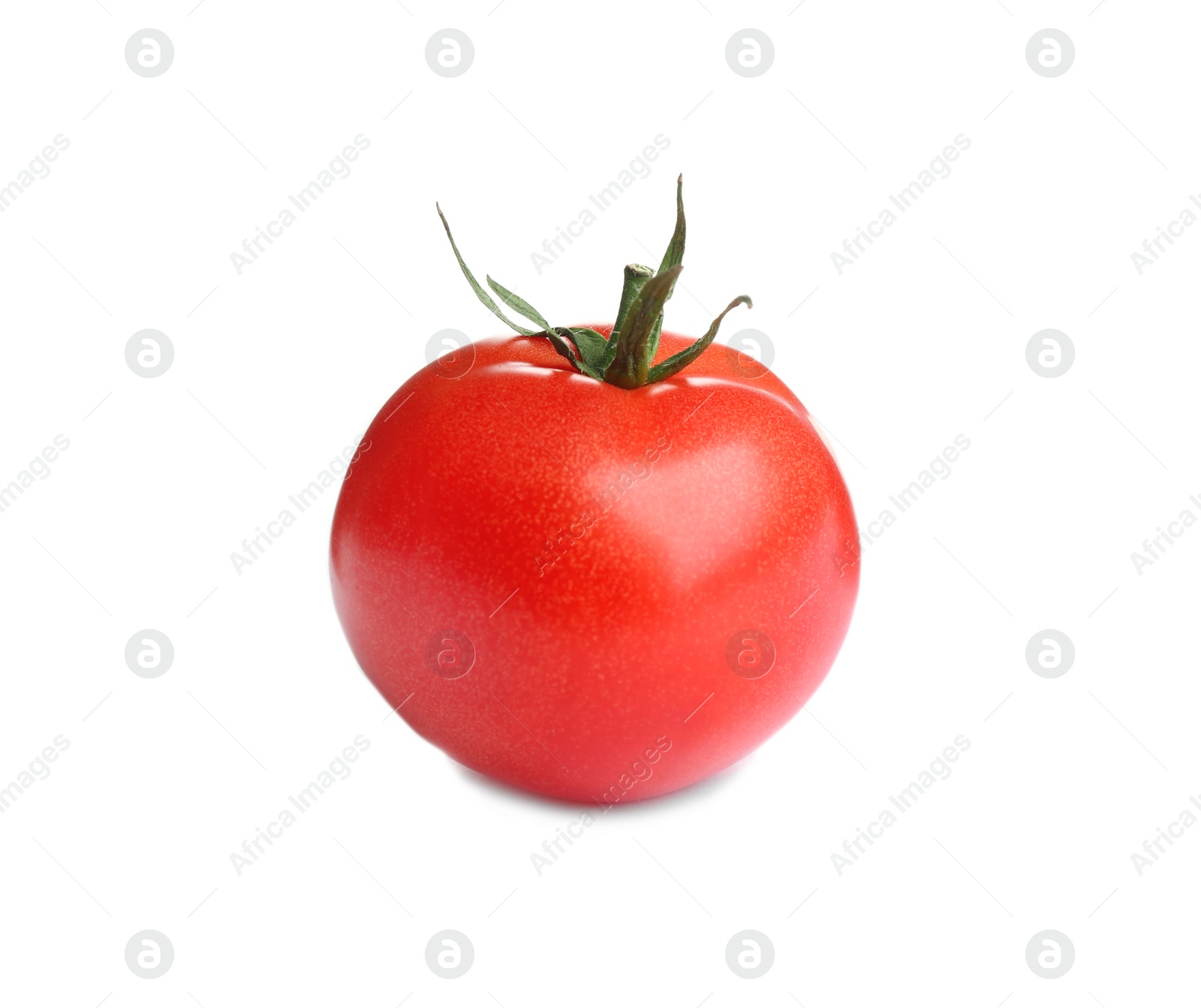 Photo of Fresh ripe organic tomato isolated on white