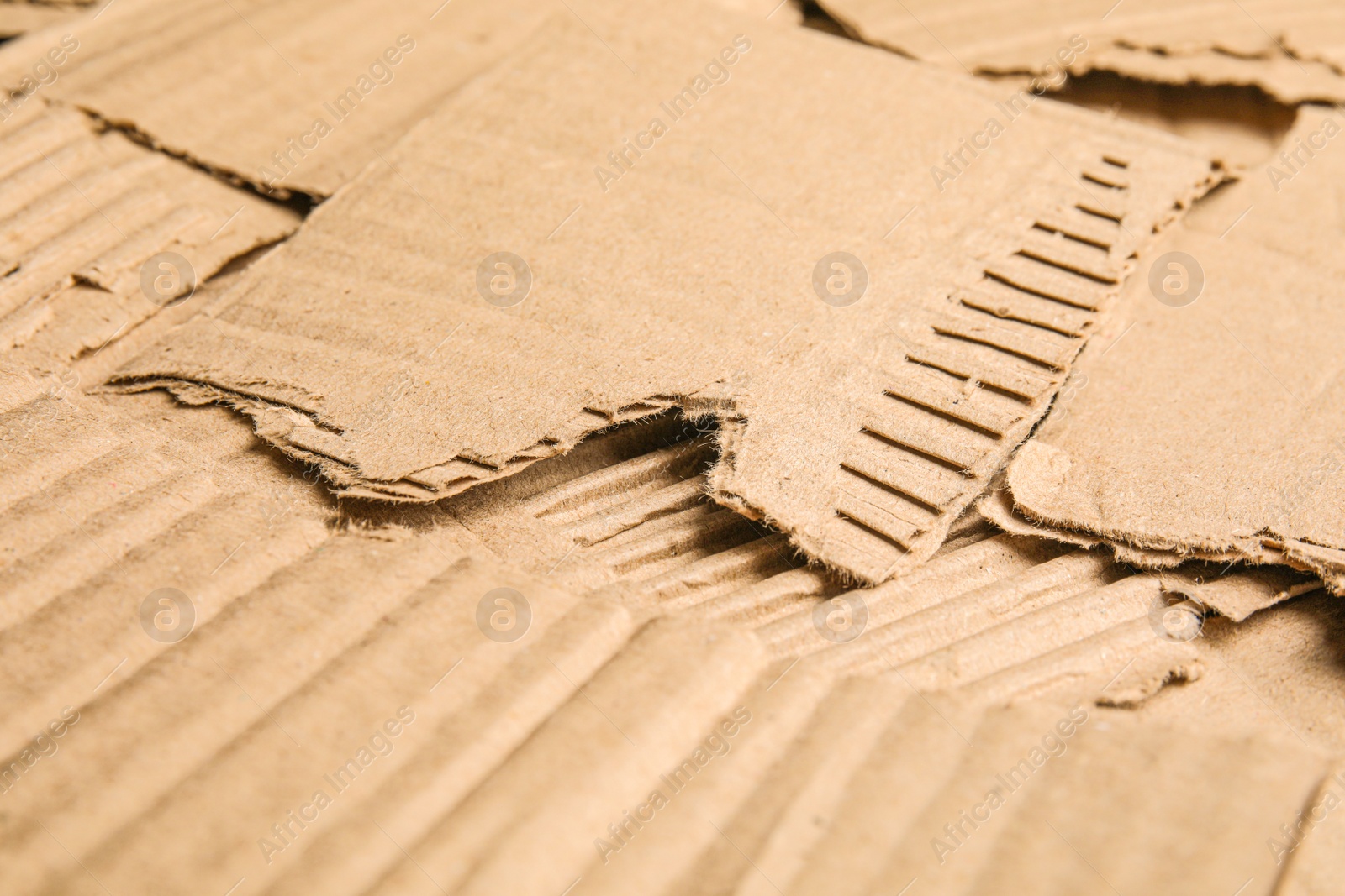 Photo of Pieces of torn cardboard as background, closeup