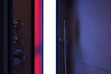 Photo of Modern shower with Infrared spectrum and UV light