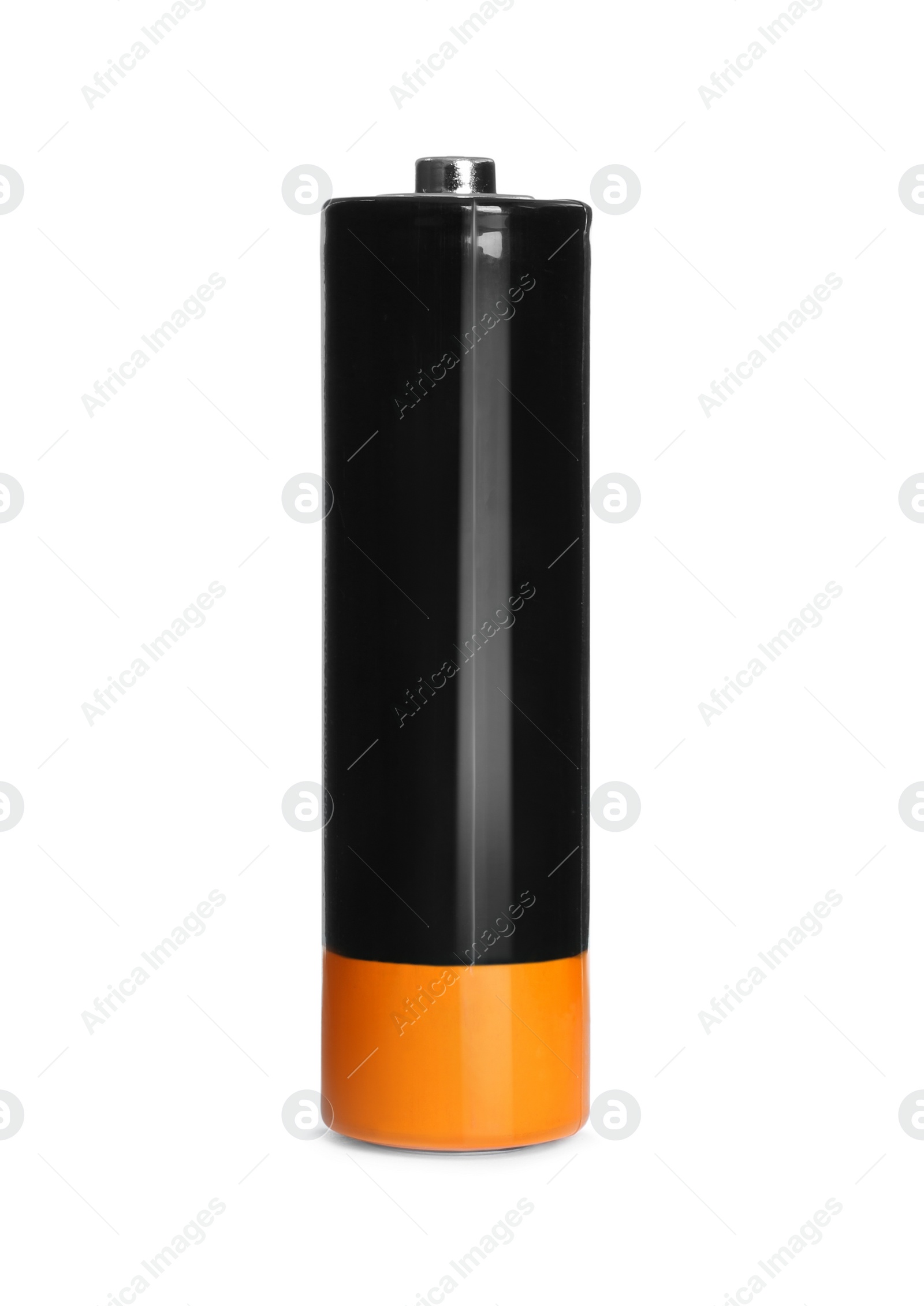 Image of One new AA battery isolated on white