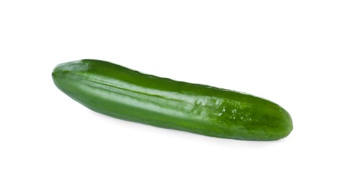 Whole fresh green cucumber isolated on white