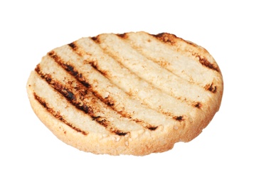 Half of grilled burger bun isolated on white