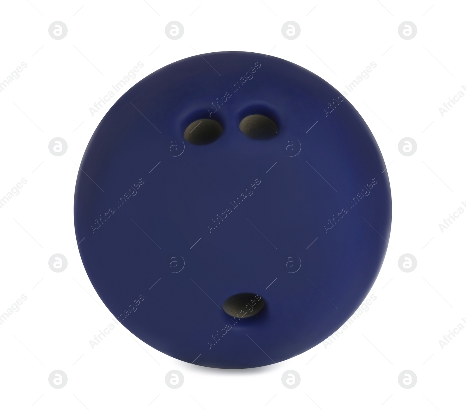 Photo of Modern blue bowling ball isolated on white