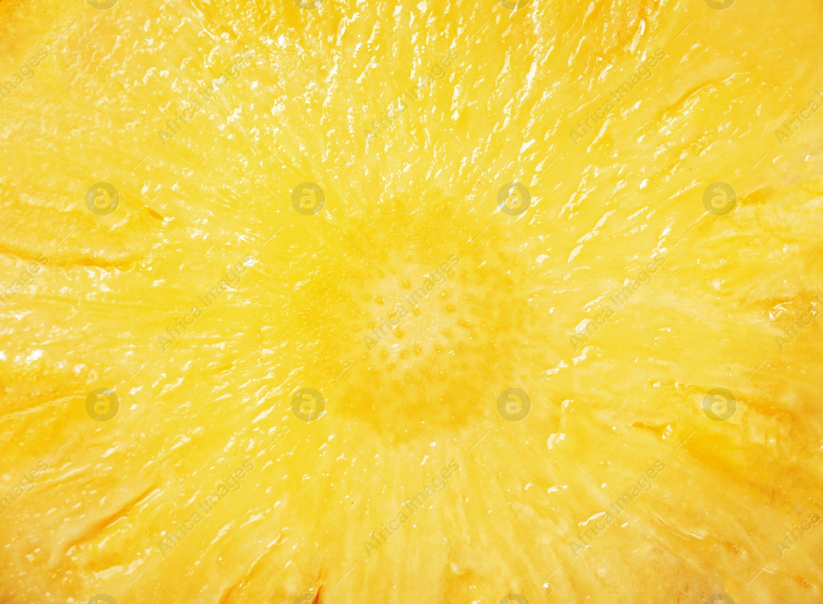 Photo of Slice of fresh juicy pineapple as background, closeup