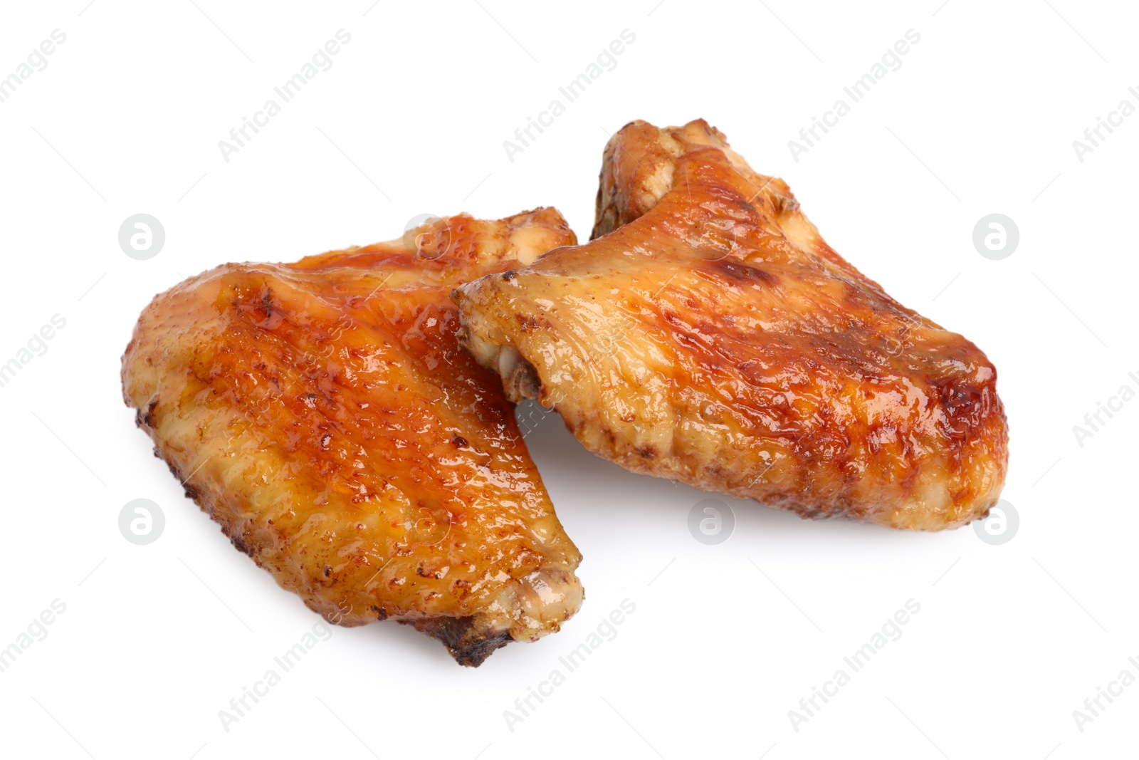 Photo of Delicious fried chicken wings isolated on white background