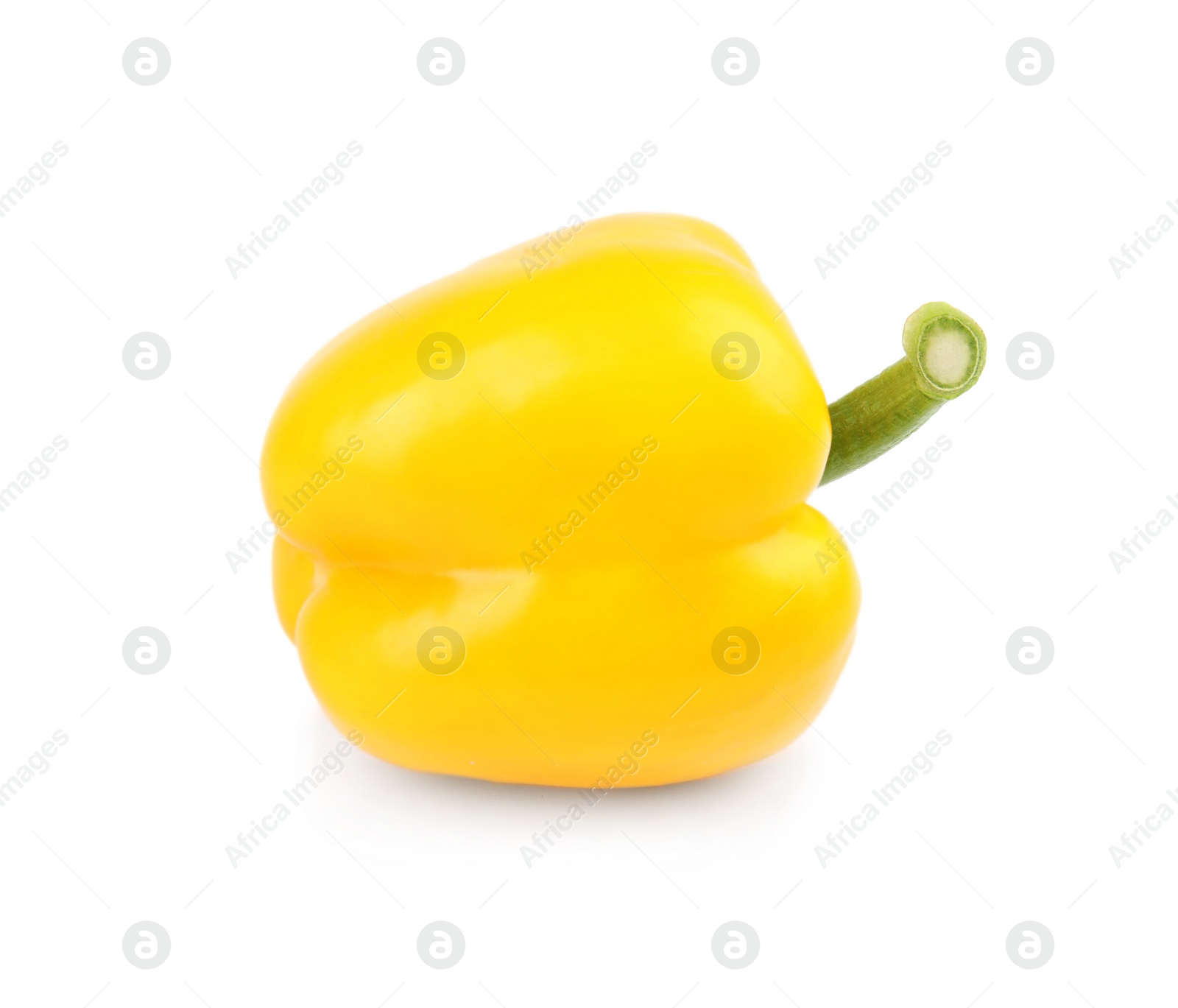 Photo of Ripe yellow bell pepper isolated on white