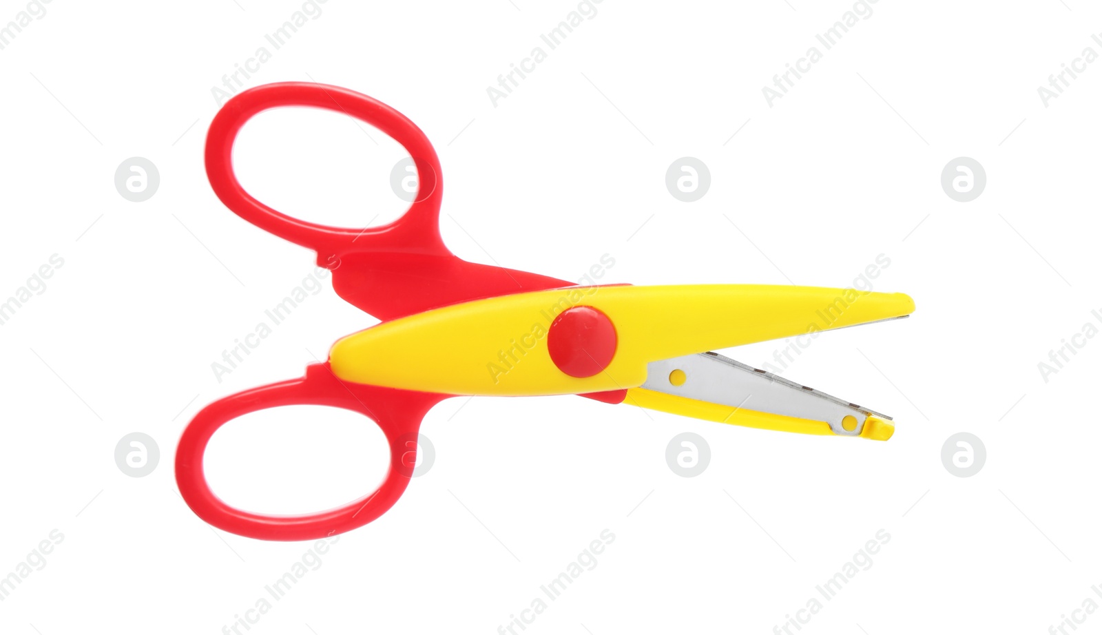 Photo of Pair of craft scissors on white background