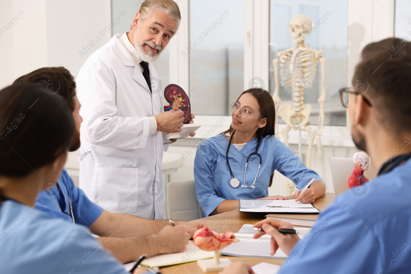 Photo of Doctor giving lecture for interns in university