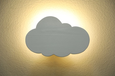 Photo of Cloud shaped glowing night lamp on wall