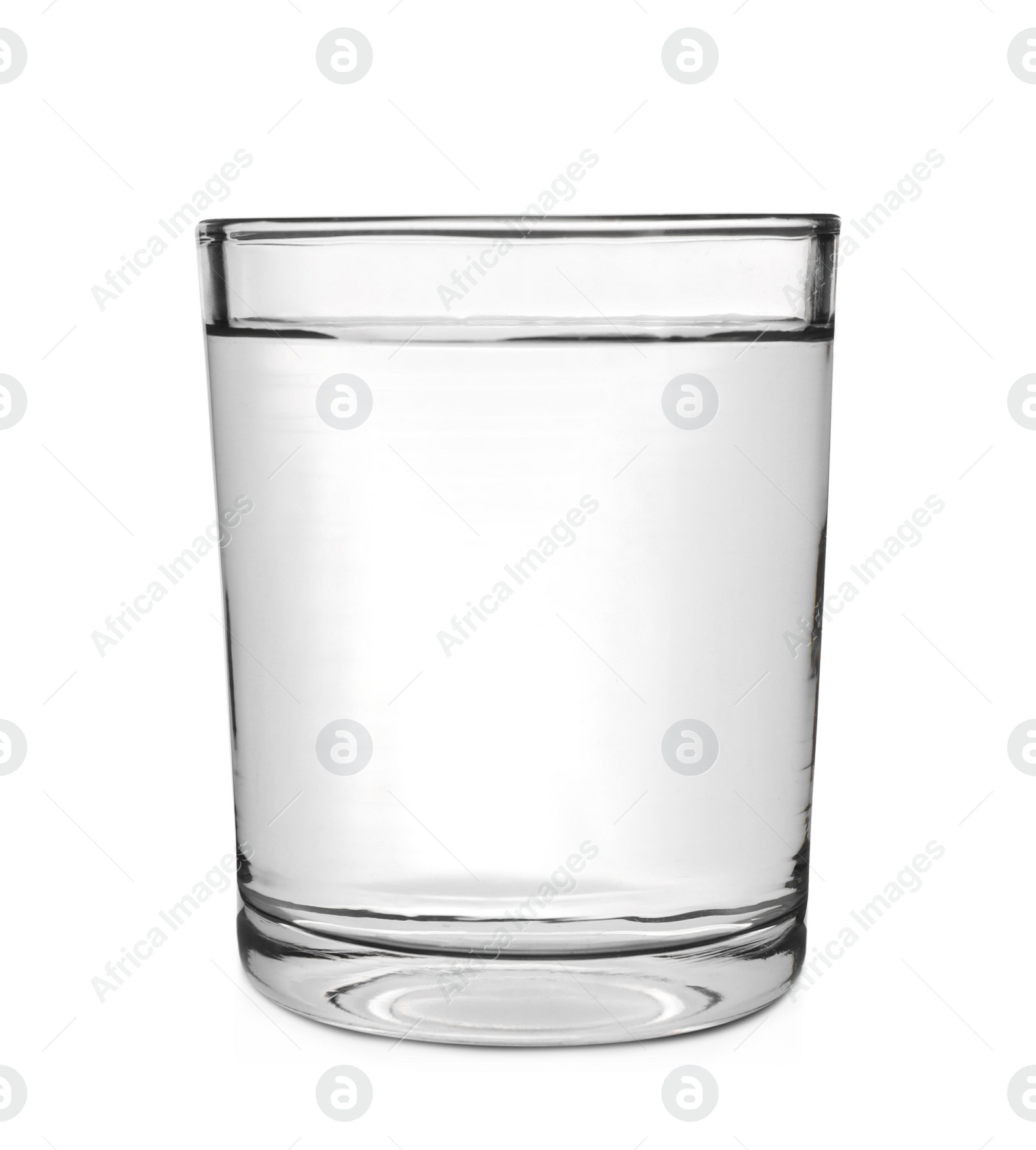 Photo of New clean glass with water isolated on white
